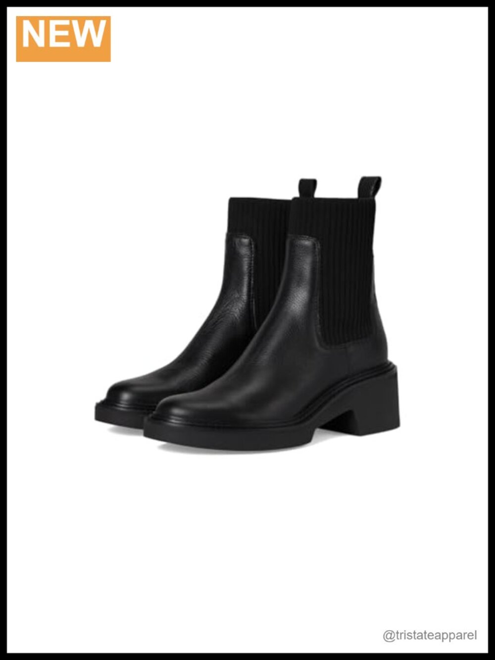 Women's Chelsea Ankle Bootie Block Heel Pull-On Fashion Boot